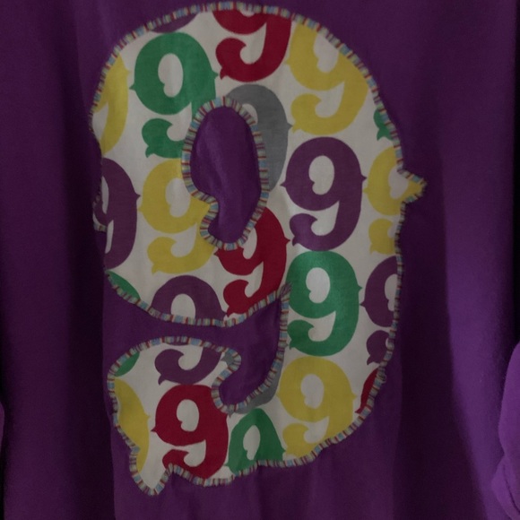 Vintage Rare Gino Green Global 9 Logo T Shirt Purple 4XL - Picture 3 of 7